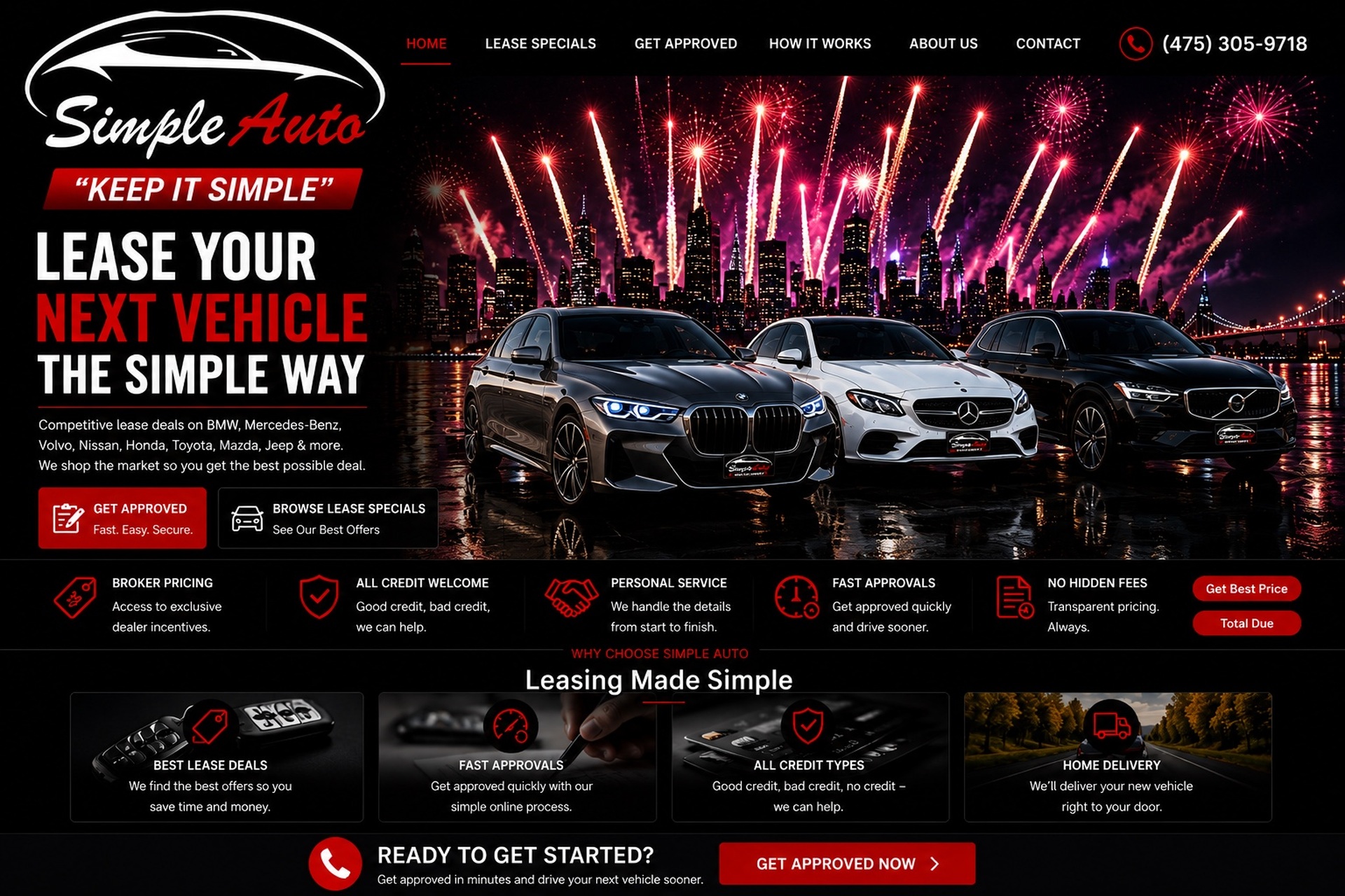 Simple Auto Leasing homepage
